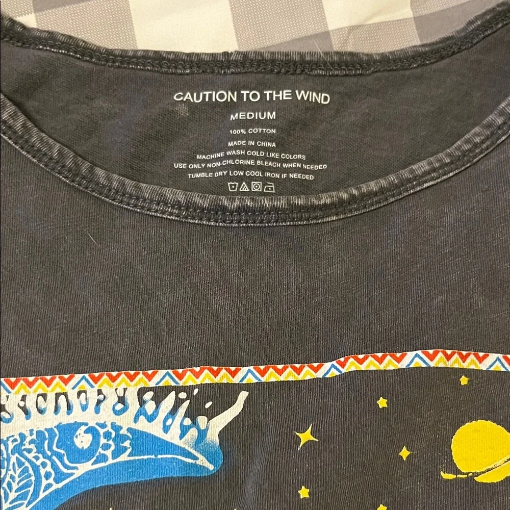 Caution To The Wind Black Cosmic Graphic Tee - Picture 2 of 4